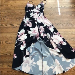 High low floral gown